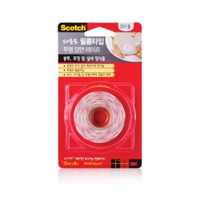 3M 다용도 필름타입 투명 양면테이프 봉투 포장 실내장식품 강력 제 양면 쓰리엠 테이프 접착
