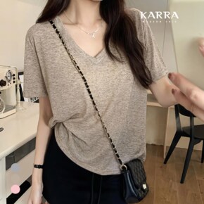 KARRA 보카시딥브이넥티셔츠_A4M1040