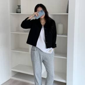 여성 봄 가을 레퍼스 카라 버튼 숏 자켓 재킷