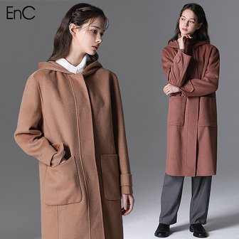 EnC 핸드메이드 후드 롱 울코트  택가격  549000원 _P353970749