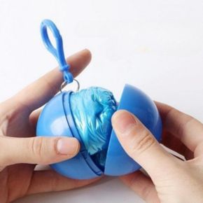 스타일일회용 캐리어블 방수코트 레인코트 비옷 캡슐 키체인