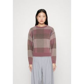 4032427 VILA VICHECK O-NECK - Jumper mesa rose/kentucky blue/birch/brown lentil