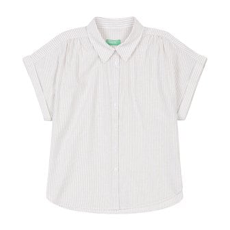 베네통 Roll-up striped blouse_5QL3DQ08M905
