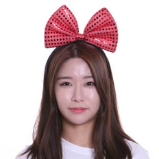 파티공구 뉴큐티 리본 머리띠 중 레드 파티 용품 소품 응원