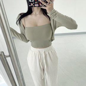 / 캡내장 크롭티 끈나시 브라 튜브 탱크 탑 이너 민소매