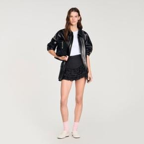 퀼팅 개더 CULOTTES Schwarz SFPSH00574