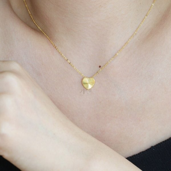[가앤] 24k순금 홀로그램 하트 목걸이3.75g