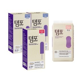 템포 탐폰 레귤러 8p 2개+탐폰 슈퍼 8p 1개+순면 라이너 롱 40p 1개