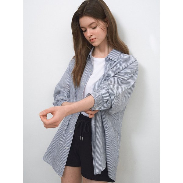 Seersucker Stripe Shirts(4col)