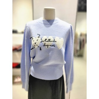 에고이스트 [여주점] 하트 아가일 배색 니트탑 ER4OKL57