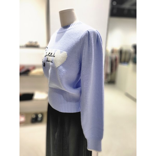 [여주점] 하트 아가일 배색 니트탑 ER4OKL57