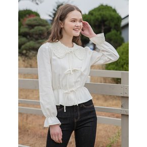 Knit Collar Blouse Ivory