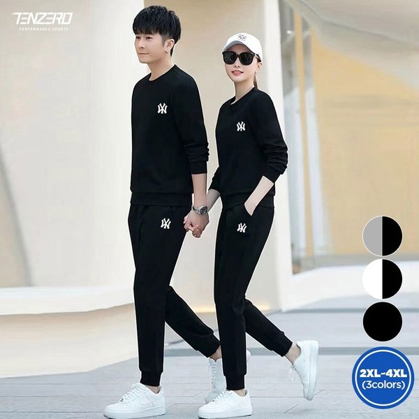텐제로 간절기 남녀공용 긴팔맨투맨 + 조거팬츠세트 셋업 추리닝 긴팔티 긴바지 Bon-2635