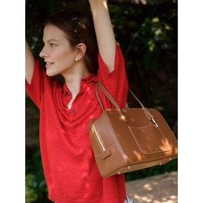 Cayley Boston Bag Plus Tan Brown