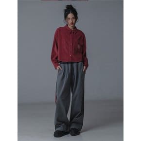 COTTON TAPING WIDE PANTS_GRAY