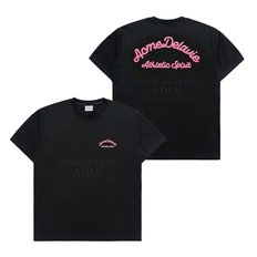 SCRIPT EMBOSSING CHAIN NEEDLEWORK SHORT SLEEVE T-SHIRT BLACK스크립니들워크 블랙 SSLSEC-BLK