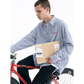 S-LOGO CHECKED SHIRTS (BLUE)