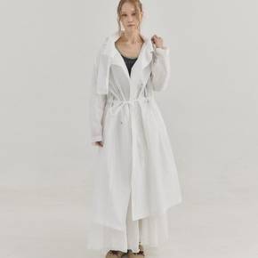 Sheer Hooded  Coat_White