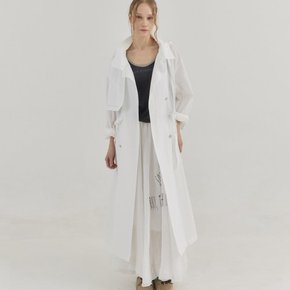 Sheer Hooded  Coat_White