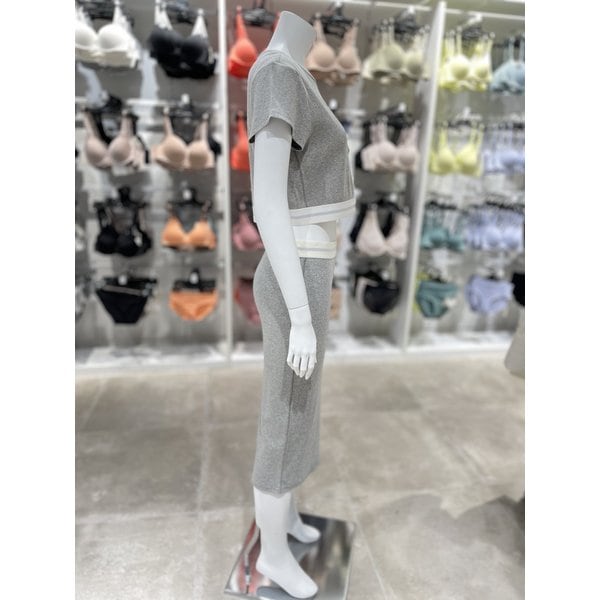 [파주점] [CK언더웨어] 여성 코튼 스트레치 립 리브드 크롭티 스커트 세트 QS7349-P7A/QS7350-P7A