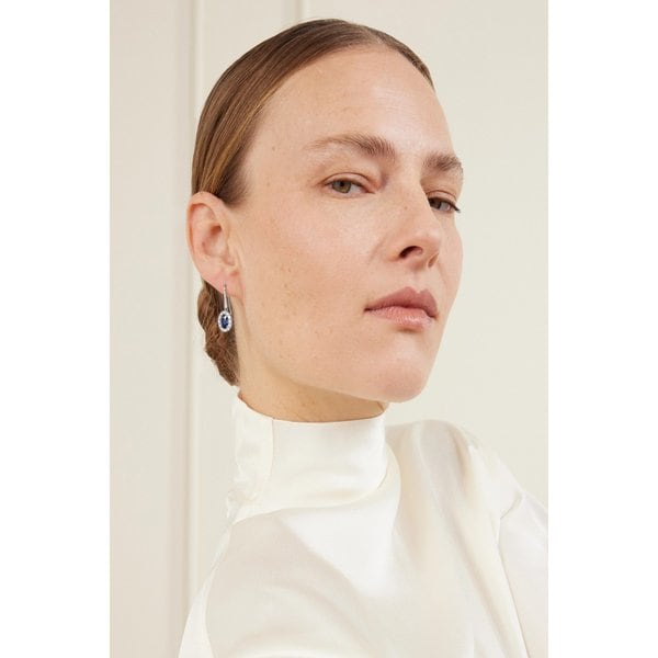 가라드 1735 플래티넘 사파이어 다이아몬드 귀걸이 46376663162986695