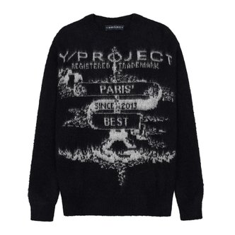 Y PROJECT [Y프로젝트] MPULL87S25 BLACK 남성 로고 스웨터