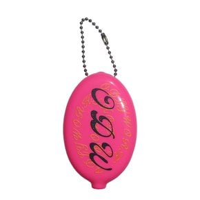 Coin Pouch Keyring, Neon Pink