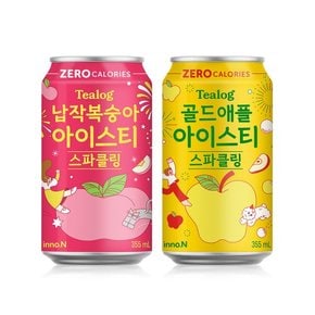 티로그 제로 아이스티  355ml) 납작복숭아 24캔 + 골드애플 24캔 / 제로칼로리 캔음료 탄산음료