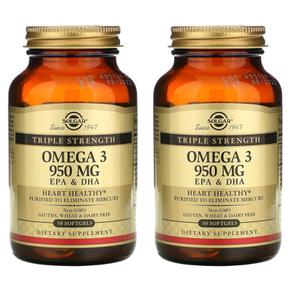 미국직구 Solgar 솔가 오메가3 EPA DHA 트리플 스트랭스 950mg 50소프트젤 2팩