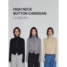 HIGH NECK BUTTON CARDIGAN (3 color)