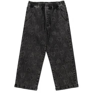 벨리타앤보이즈 BK4HJP12GY  Grey BB Heart Pattern Denim Pants