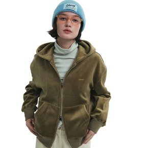 Velvet Hood Zip-up - Olive