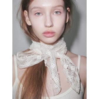 펀프롬펀 LACE SILHOUETTE SCARF, CREAM