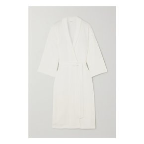 Skylar Belted Waffle-knit Organic Cotton Robe 화이트 45666037505019495