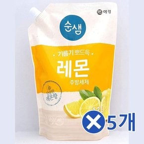 레몬향 주방세제 1.2L 리필형x5개 퐁퐁세제 주방비누