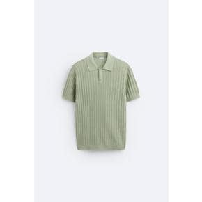 코튼 린넨 니트 폴로 셔츠 2893/303 SEA GREEN