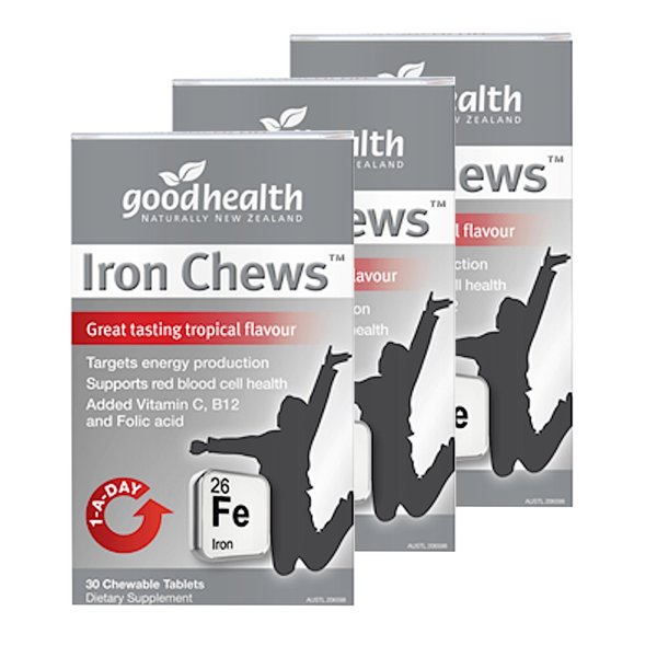 뉴질랜드 굿헬스 철분 츄어블 Iron Chews 30정 3개