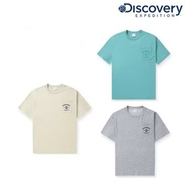 디스커버리 [24S/S] 디스커버리 DXRS59043 바시티 포켓 반팔티셔츠 반팔 남여 커플 티셔츠