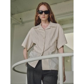 Western Side cut Flare Blouse_CTT330(Light Cream)