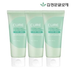 [김정문알로에] 큐어 수딩 앤 마일드 알로에 폼 클렌저 100ml 3개