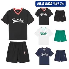 24SS 바시티 V넥 우븐 반팔티 세트  7ATSV0743/7ASMV0143 (3color)