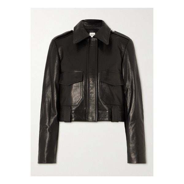 케이트 코델리아 크롭 가죽 재킷 블랙 1647597324164031