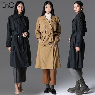 EnC 오버핏 롱 트렌치코트