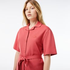 (여성) 린넨 혼방 오픈카라 셔츠 드레스 EF7765-54G ZY9 (라이트브릭)