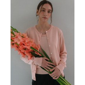 Summer Basic Round Cardigan - Pink