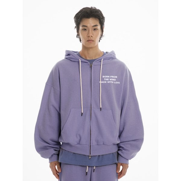 MWL OVER FIT  HOODED ZIPUP - PURPLE