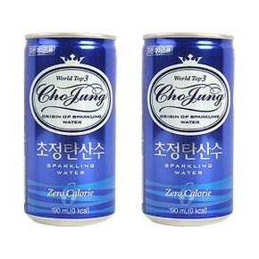 초정탄산수 플레인 190ml 캔 2개세트