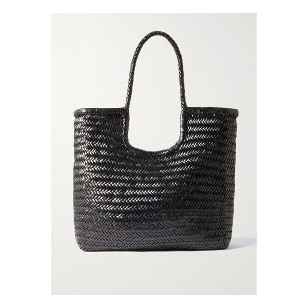 Ns 다이애거널 트리플 점프 우븐 가죽 토트 블랙 46376663162913507