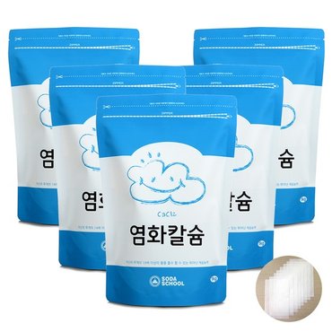 소다스쿨 제습제 리필용 구슬타입 염화칼슘 1kg 5개+부직포8장