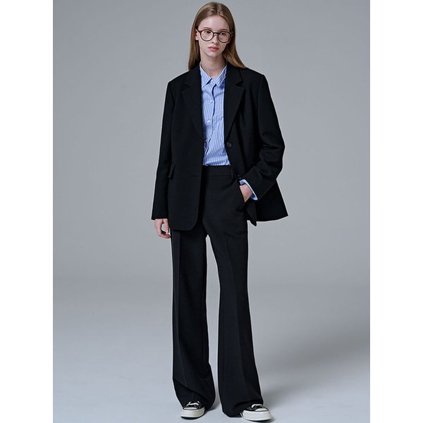 6608 스트레치 레귤러 자켓 셋업 (블랙)